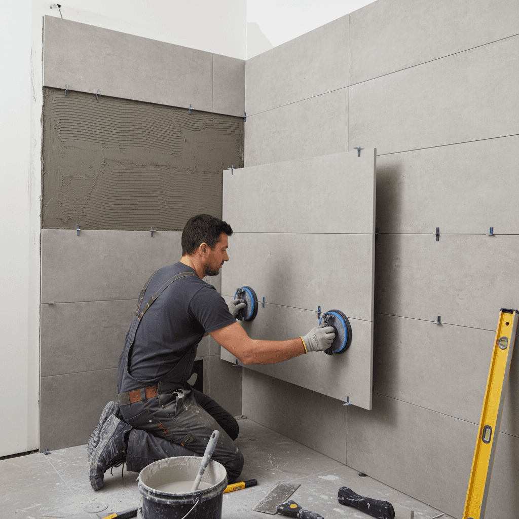 Custom shower tile installation