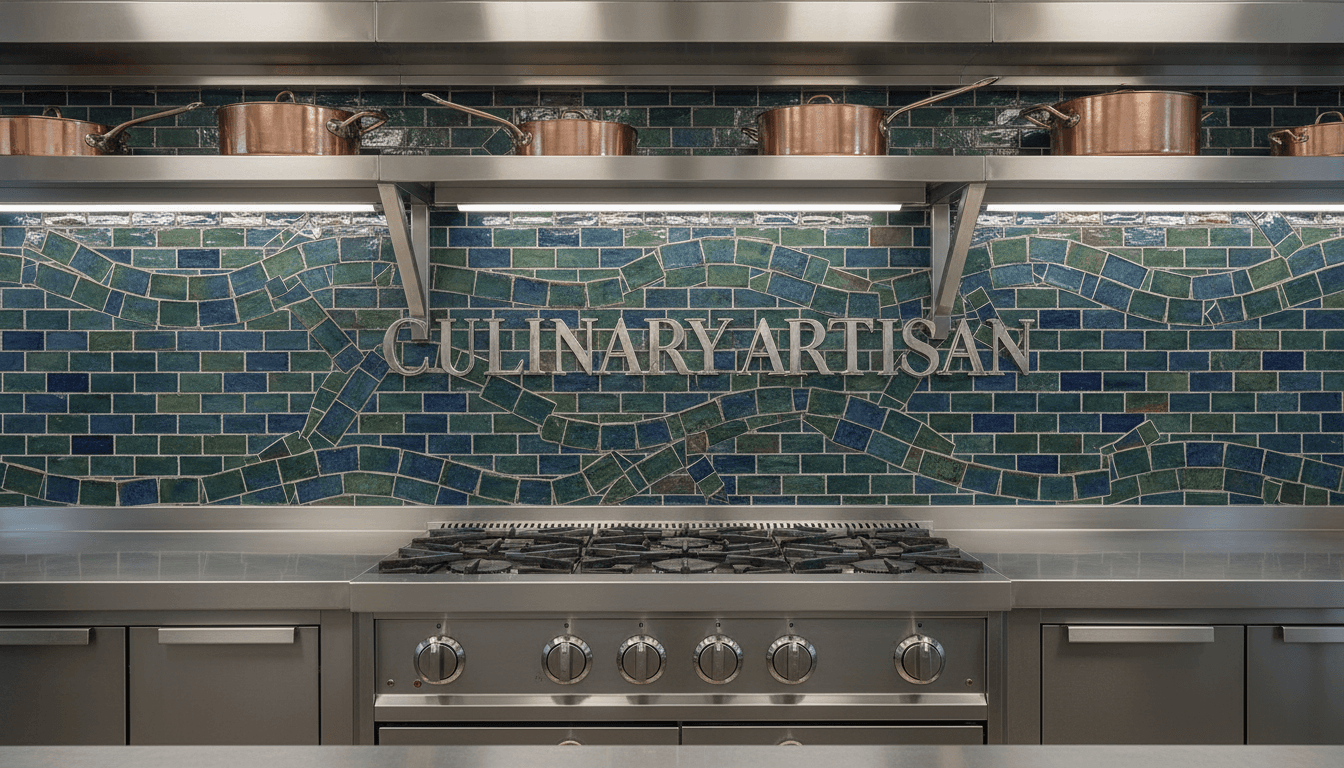 Kitchen backsplash with custom tile design and professional installation