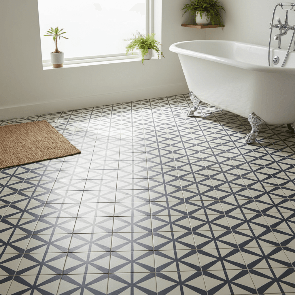 Bathroom floor tile installation