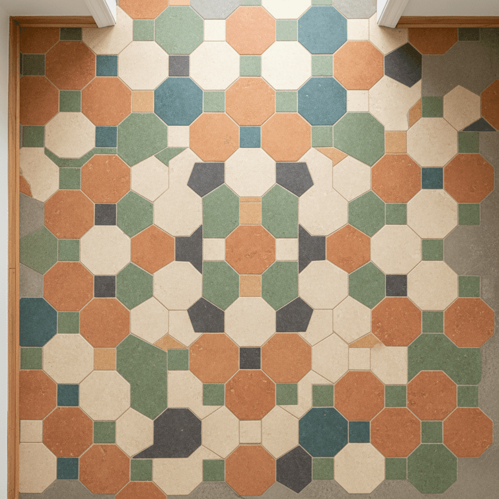 Decorative entryway tile design
