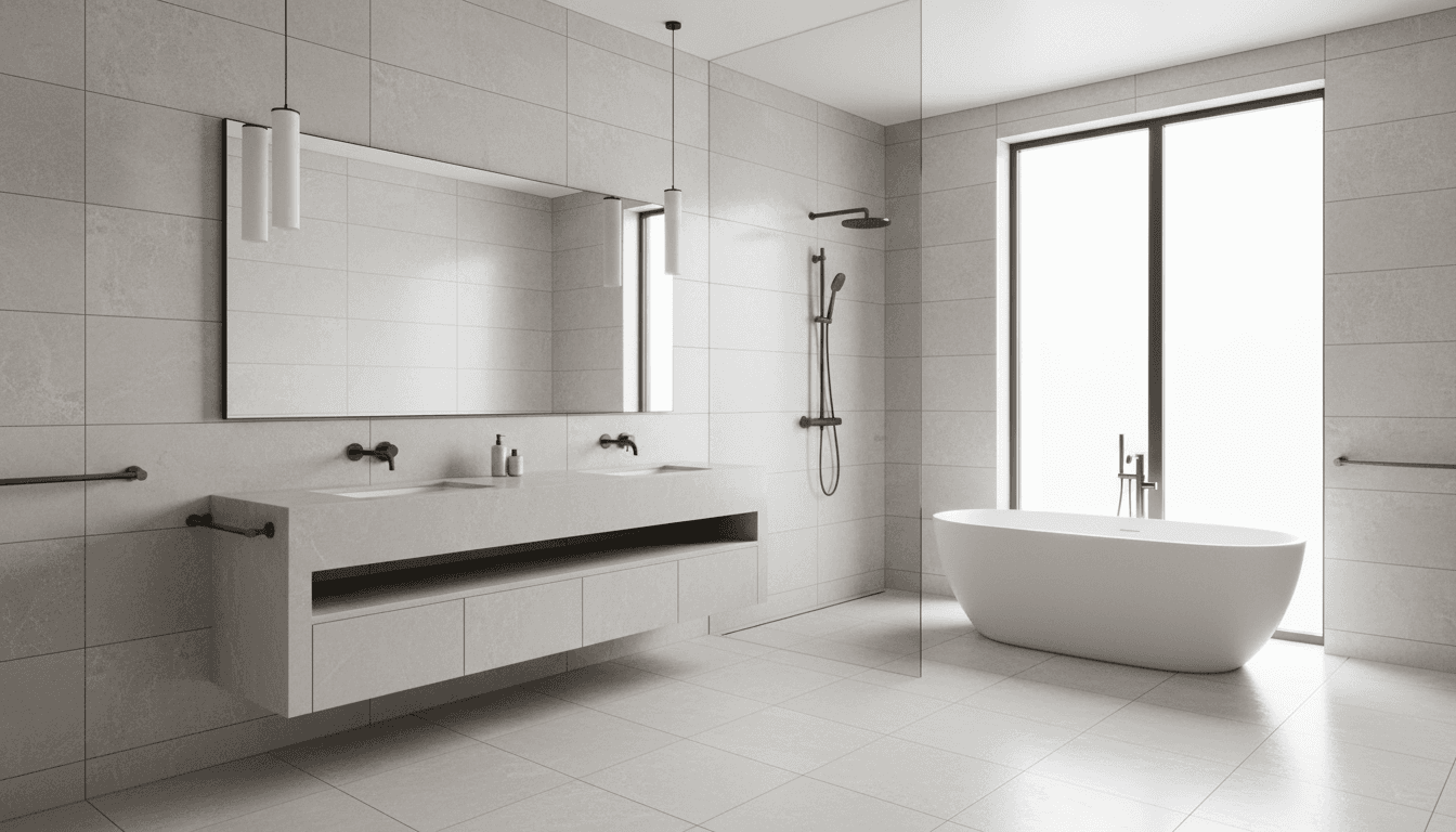 Bathroom floor tile installation